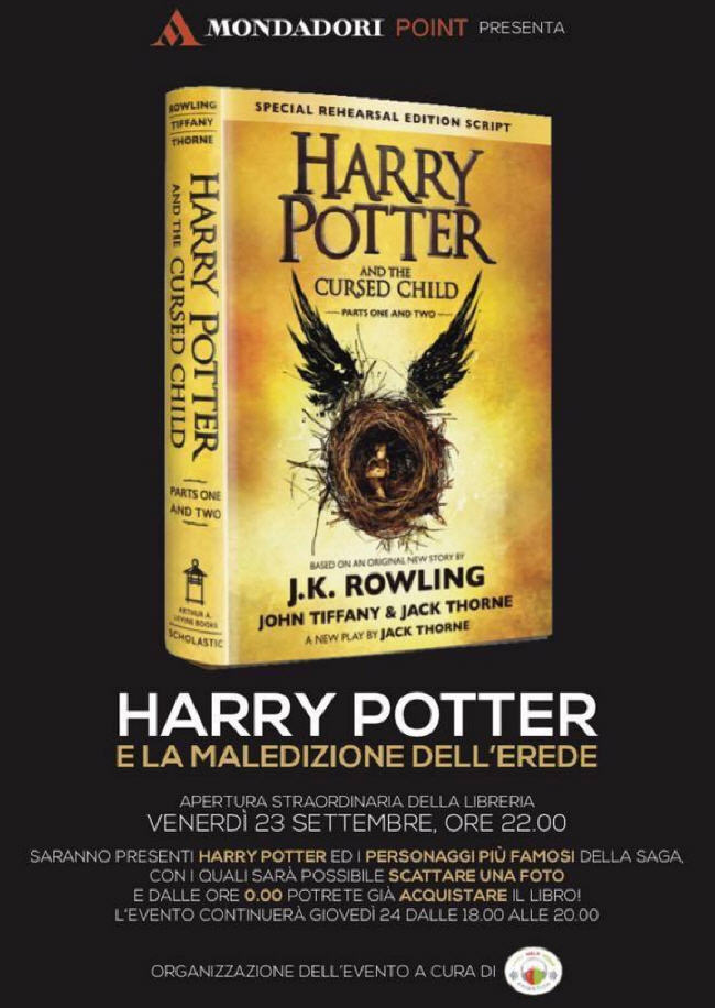 Venerd a Piazza Amerina la presentazione del nuovo libro della saga di Harry Potter