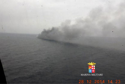Traghetto in fiamme Norman Atlantic, Renzi conferma: In totale 5 vittime