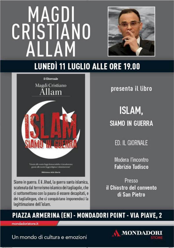 Piazza Armerina - Magdi Cristiano Allam presenta il libro ''Islam siamo in guerra''